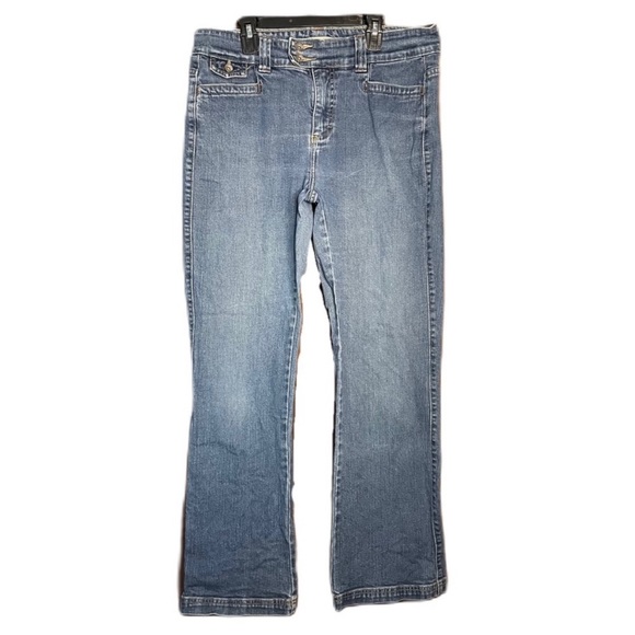 Lee Women’s Blue Stretch Denim Mid Rise Natural Bootcut Jeans Pants Size 12 - Picture 1 of 9